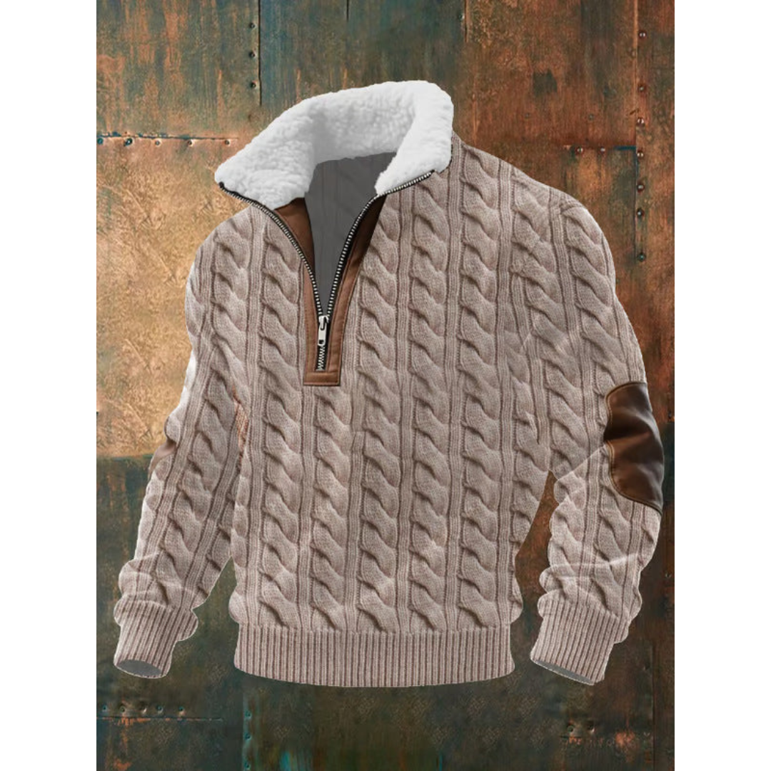 Ettiene | Fleece coltrui met rits en hoge kraag