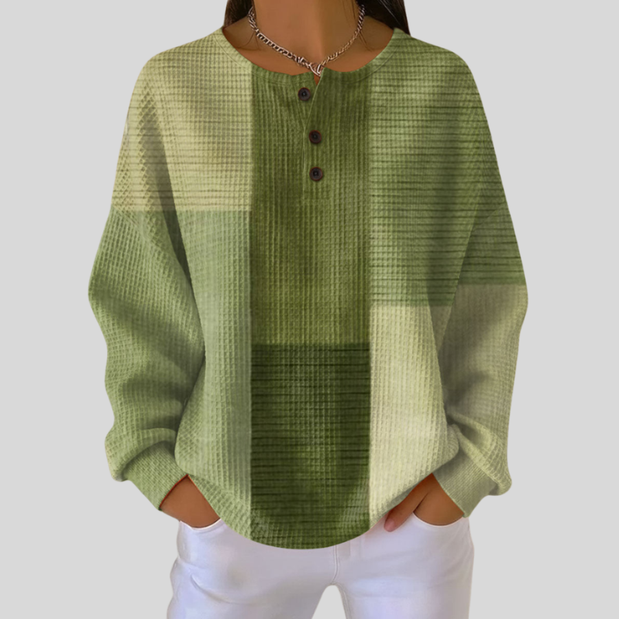 Grada | Zachte Henley-trui met Knoopdetail