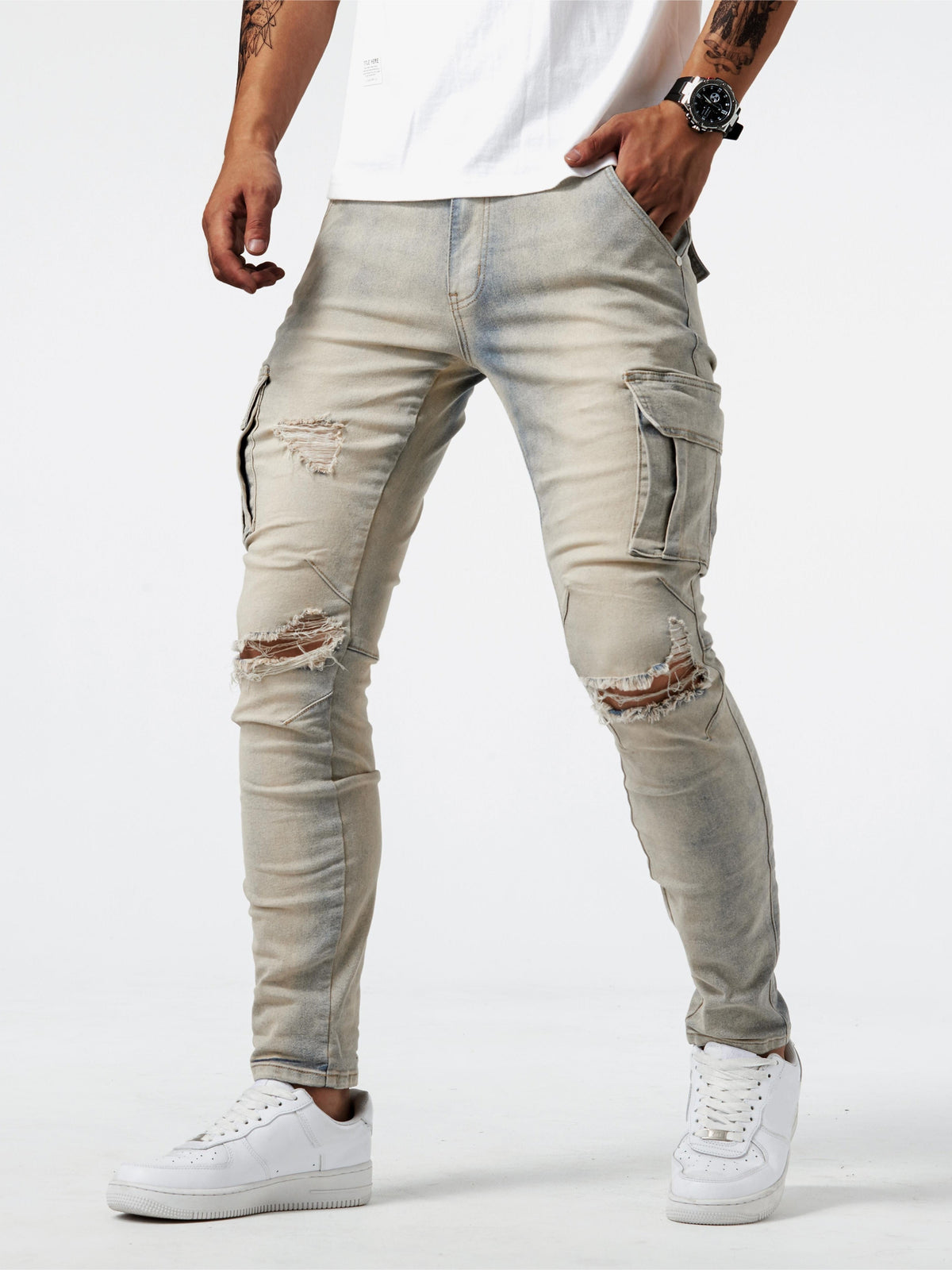 Laluna® | Slim Fit Cargo Jeans