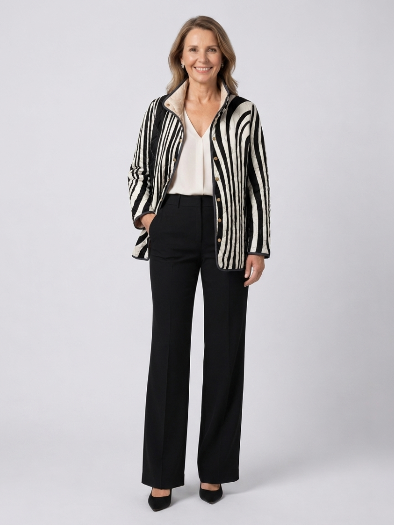Gevoerde Grafische Zebra Jacket Sylvie
