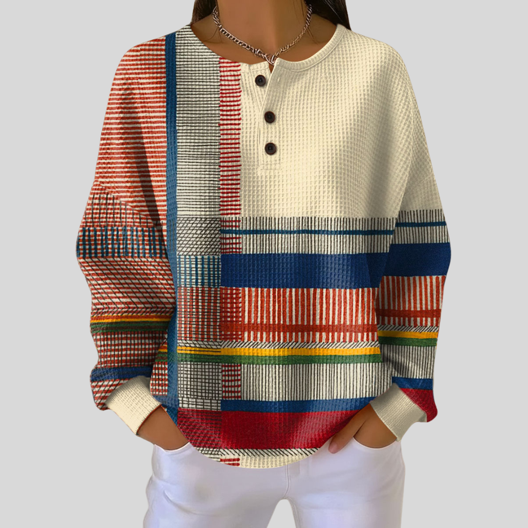 Gonneke | Kleurrijke Henley-top