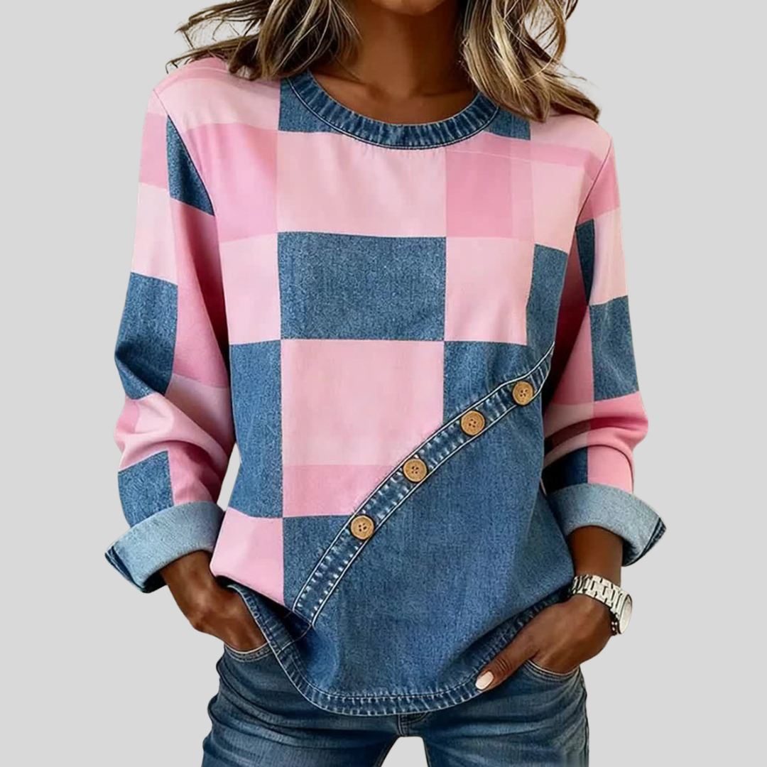 Harmke | Sfeervolle Patchwork Trui