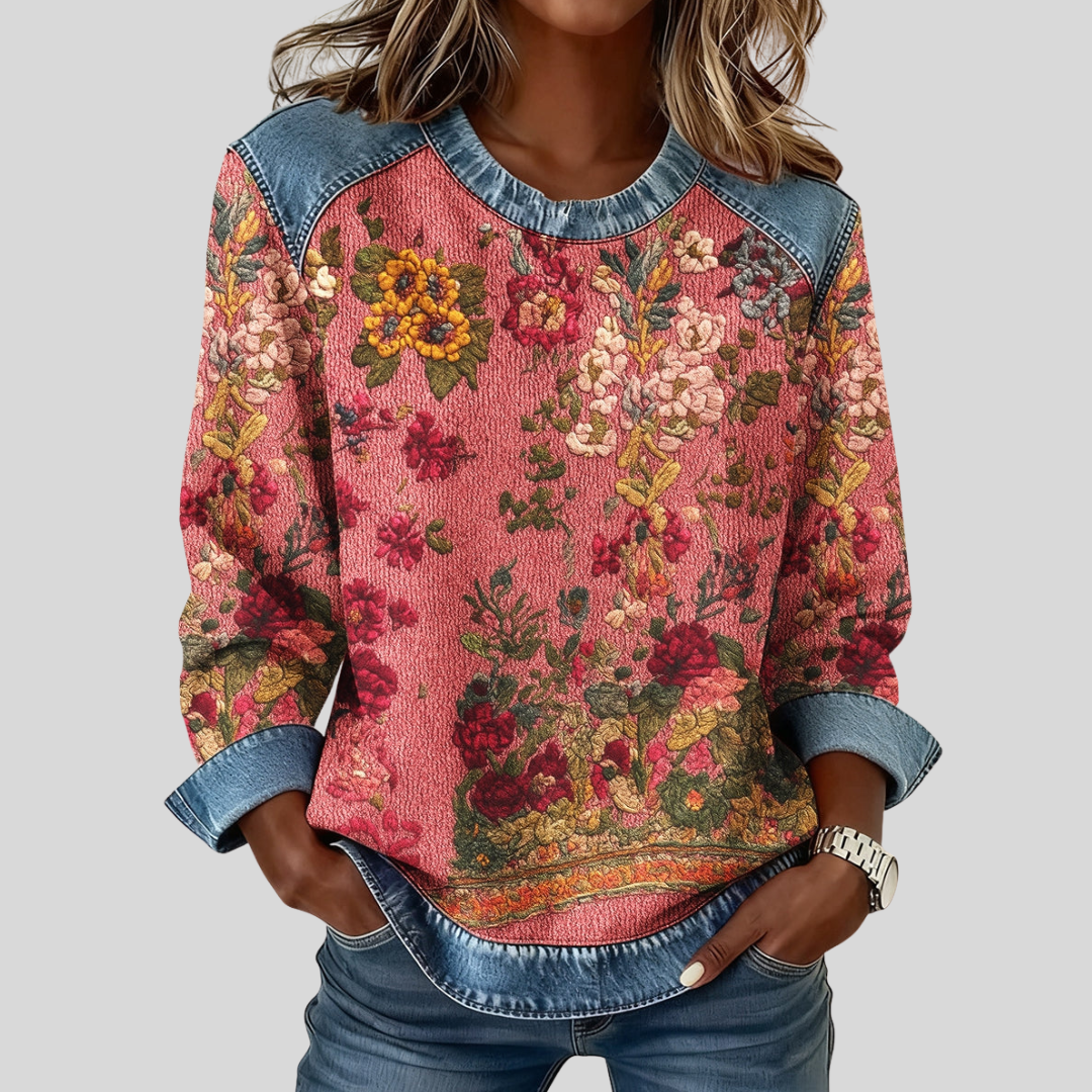 Tialda | Sierlijke Bloemenprint Trui