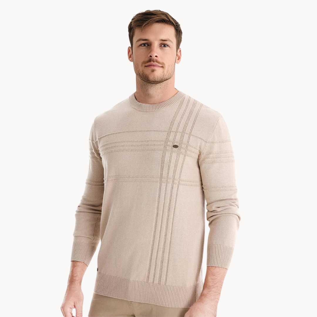 Laluna® | Katoenen Herentrui Met Streepdesign
