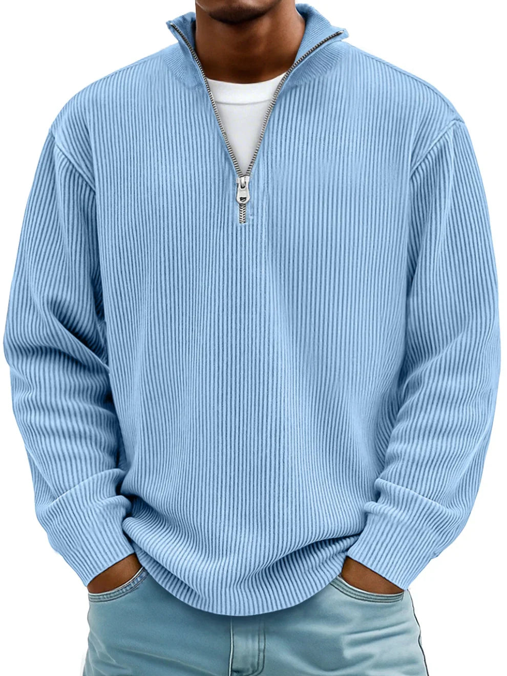 Laluna® | Geribbelde Half-Zip Trui