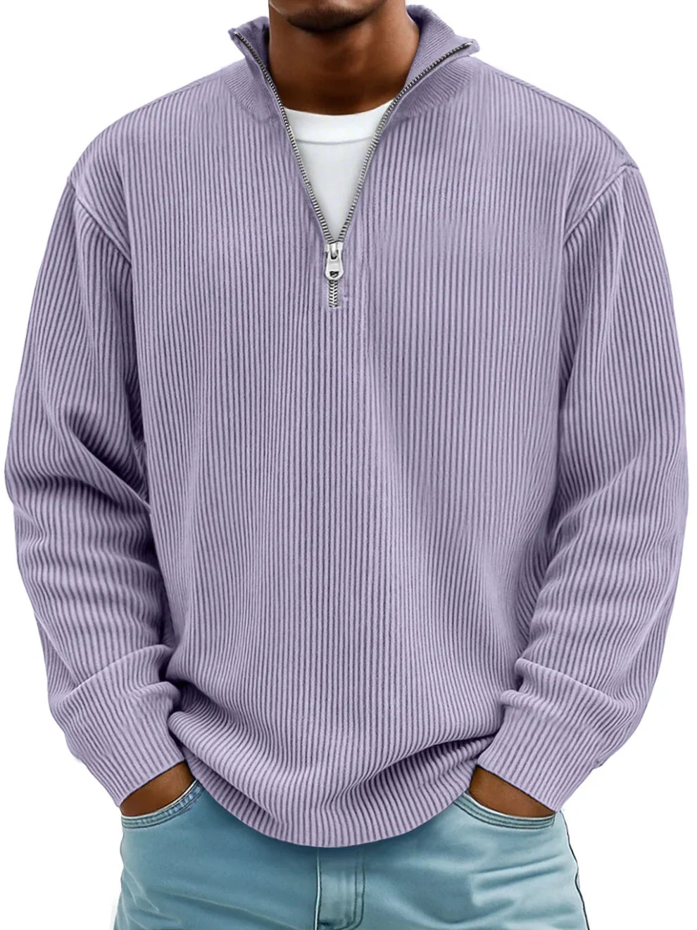 Laluna® | Geribbelde Half-Zip Trui