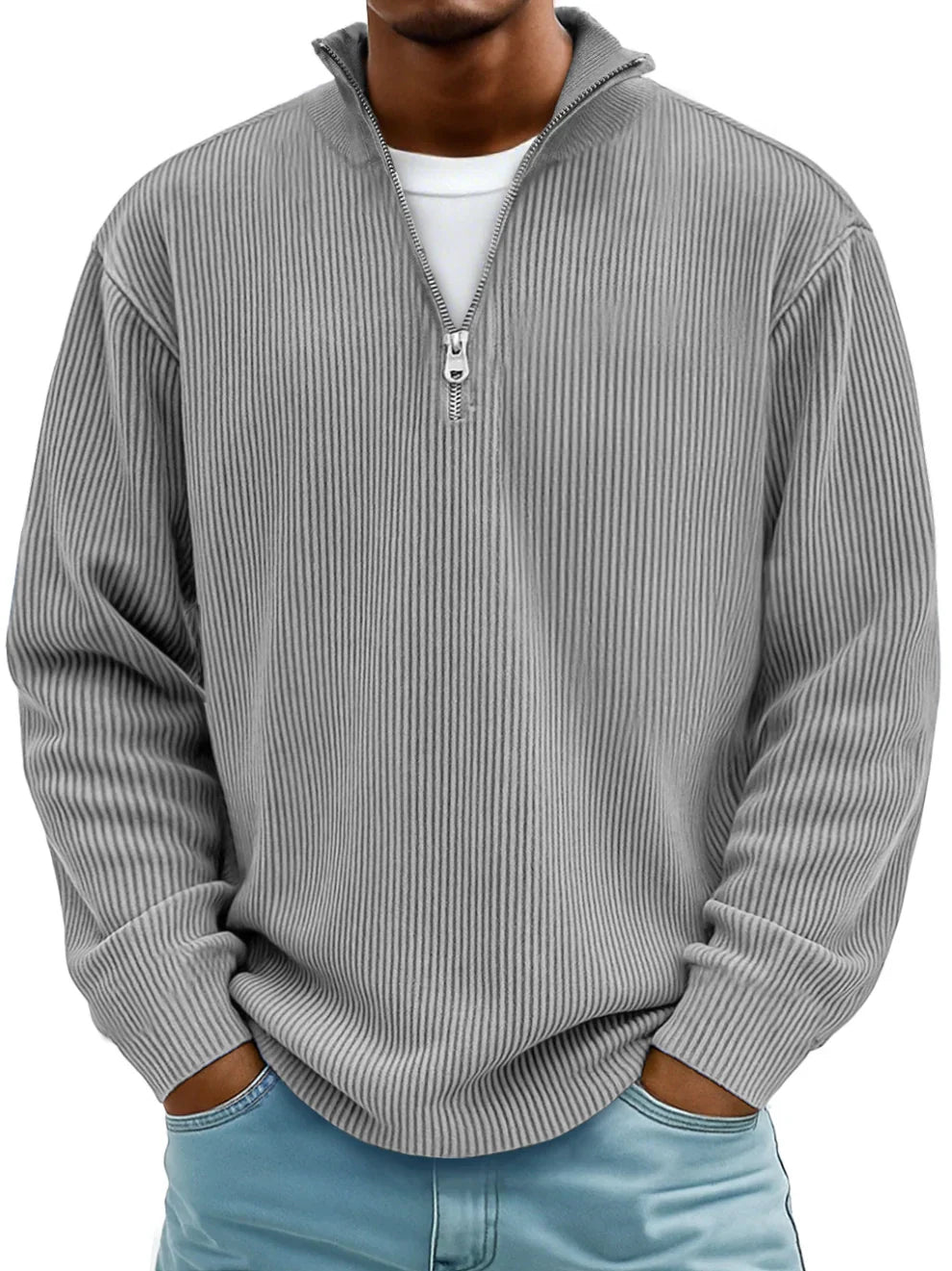 Laluna® | Geribbelde Half-Zip Trui