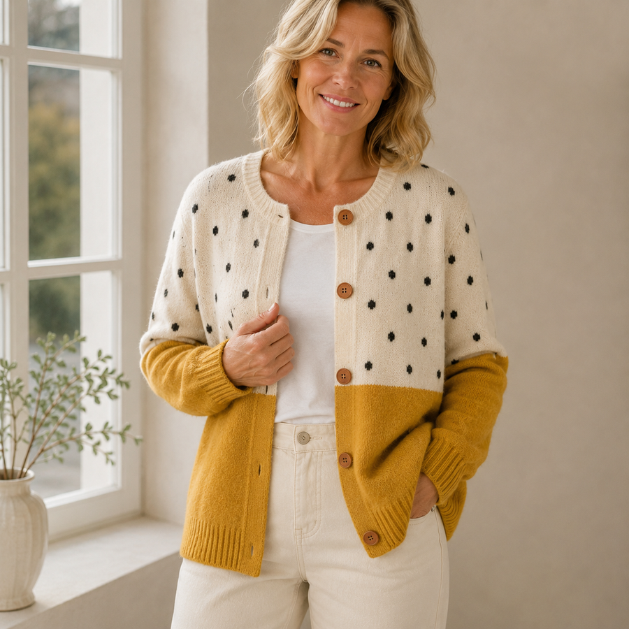 Monique | Gele Knopen Cardigan