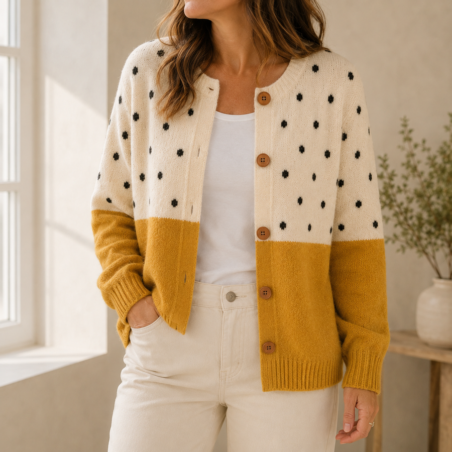 Monique | Gele Knopen Cardigan