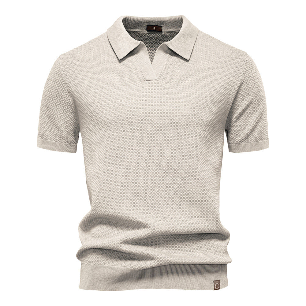 Elegance Polo | Poloshirt met open kraag en lichte structuur