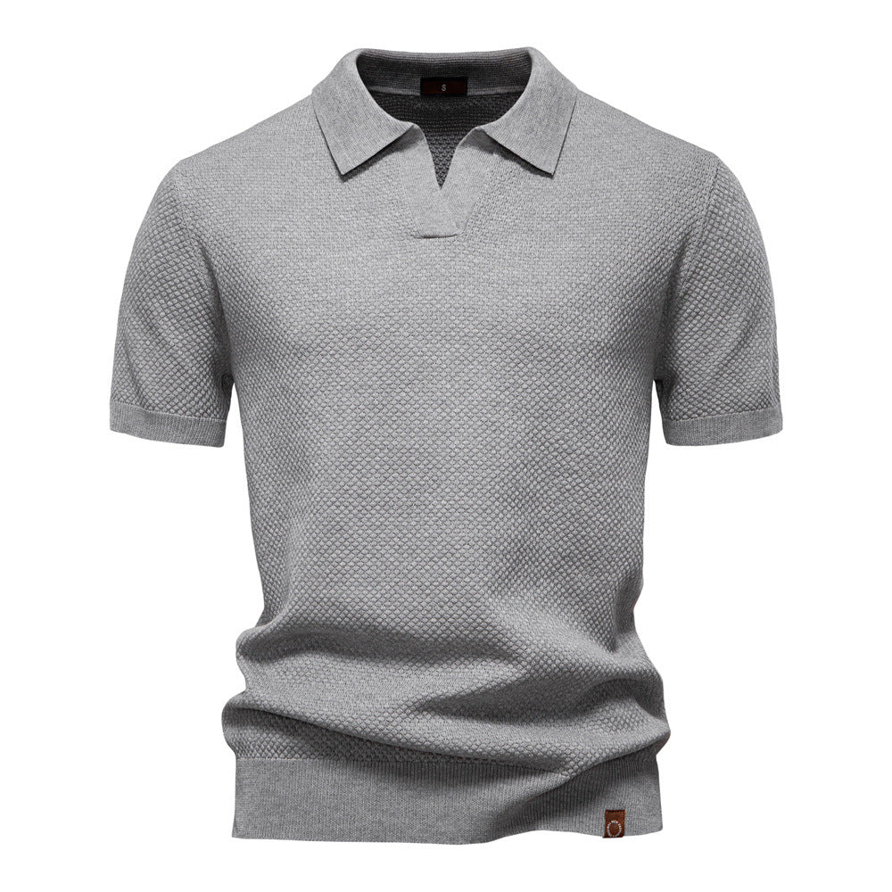 Elegance Polo | Poloshirt met open kraag en lichte structuur