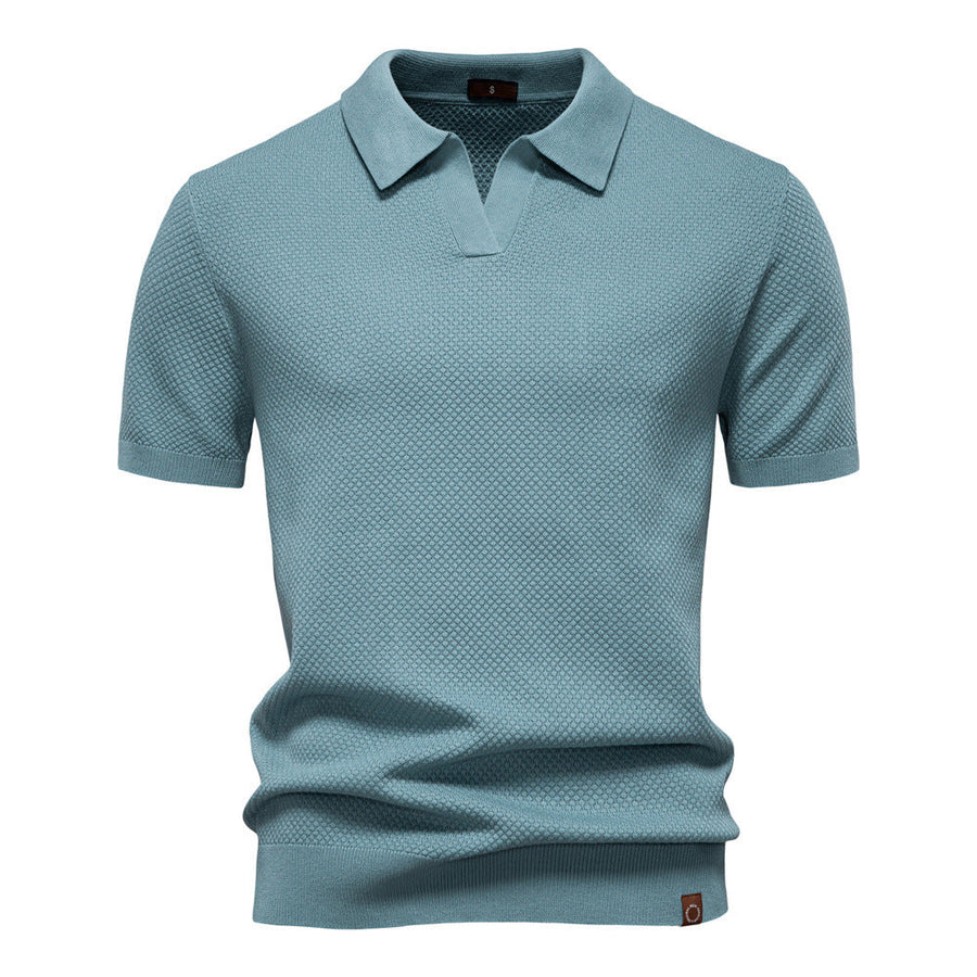 Elegance Polo | Poloshirt met open kraag en lichte structuur