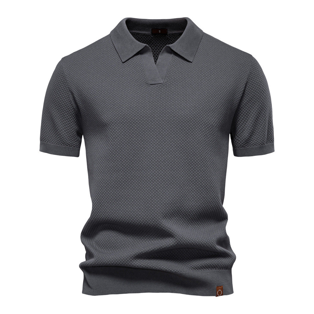 Elegance Polo | Poloshirt met open kraag en lichte structuur