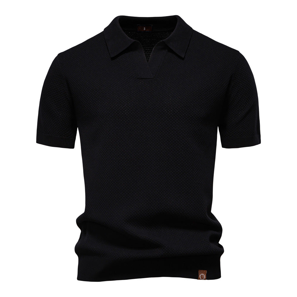 Elegance Polo | Poloshirt met open kraag en lichte structuur