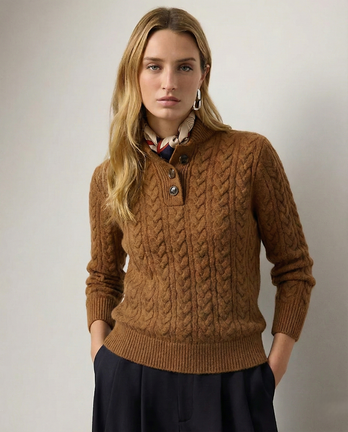 Arden Knop-Up Cashmere Trui