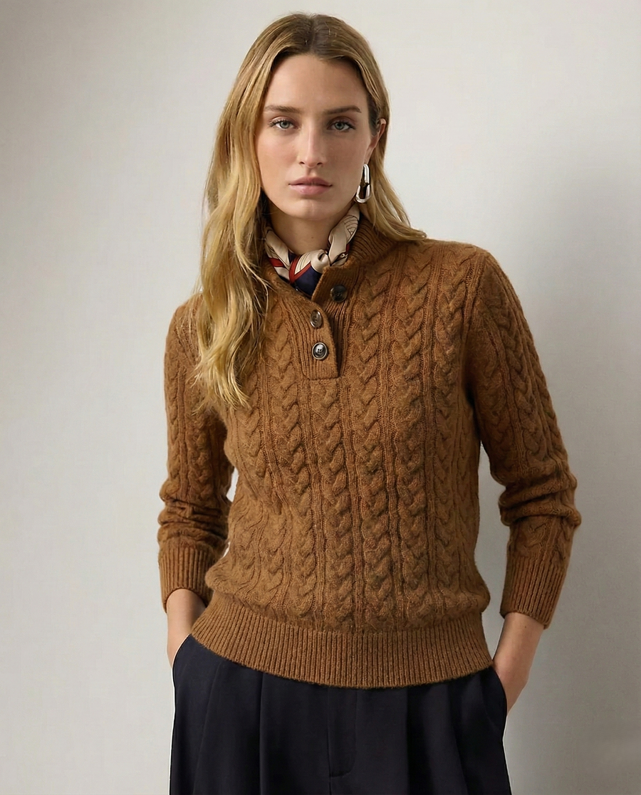 Arden Knop-Up Cashmere Trui