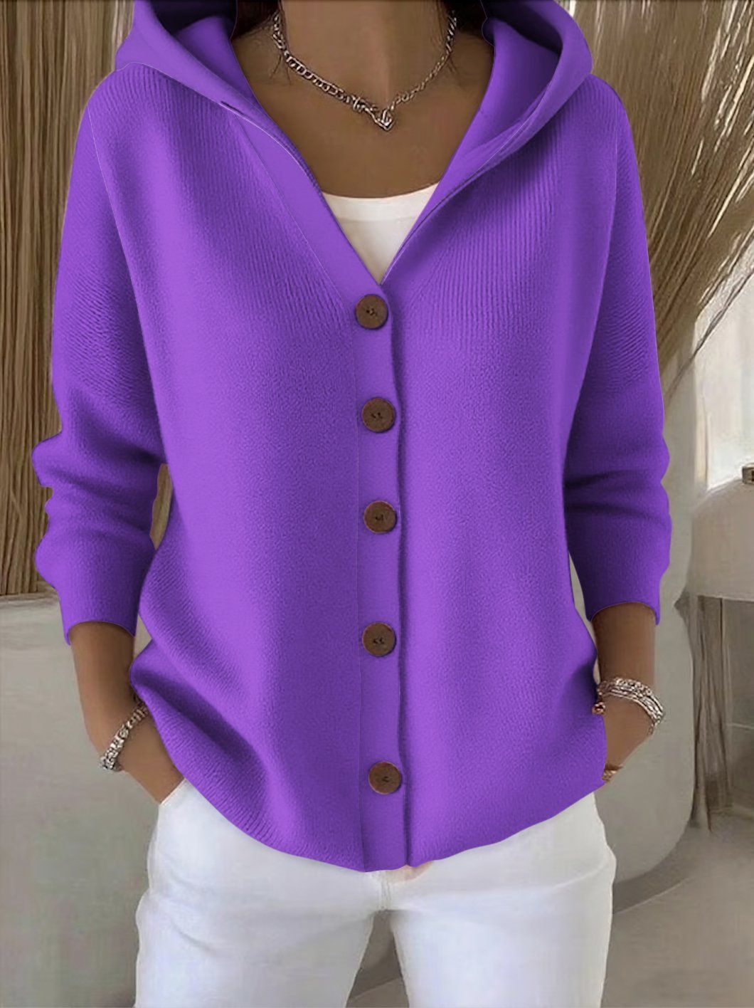 Dames Patchwork Hooded Vest