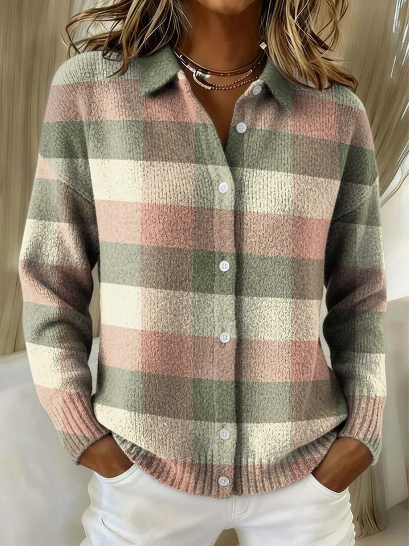 Tawney™ | Pastel Geruit Cardigan
