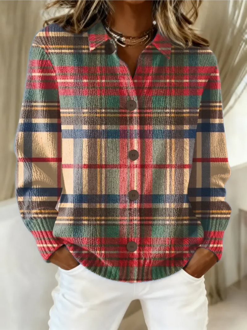 Trelawney™ | Multicolor Ruit Knopen Cardigan