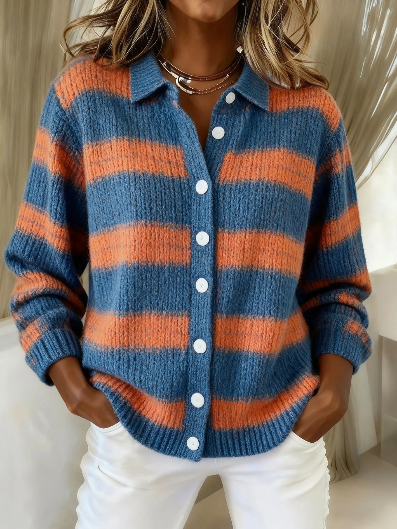 Avonelle™ | Gestreepte Gebreide Cardigan