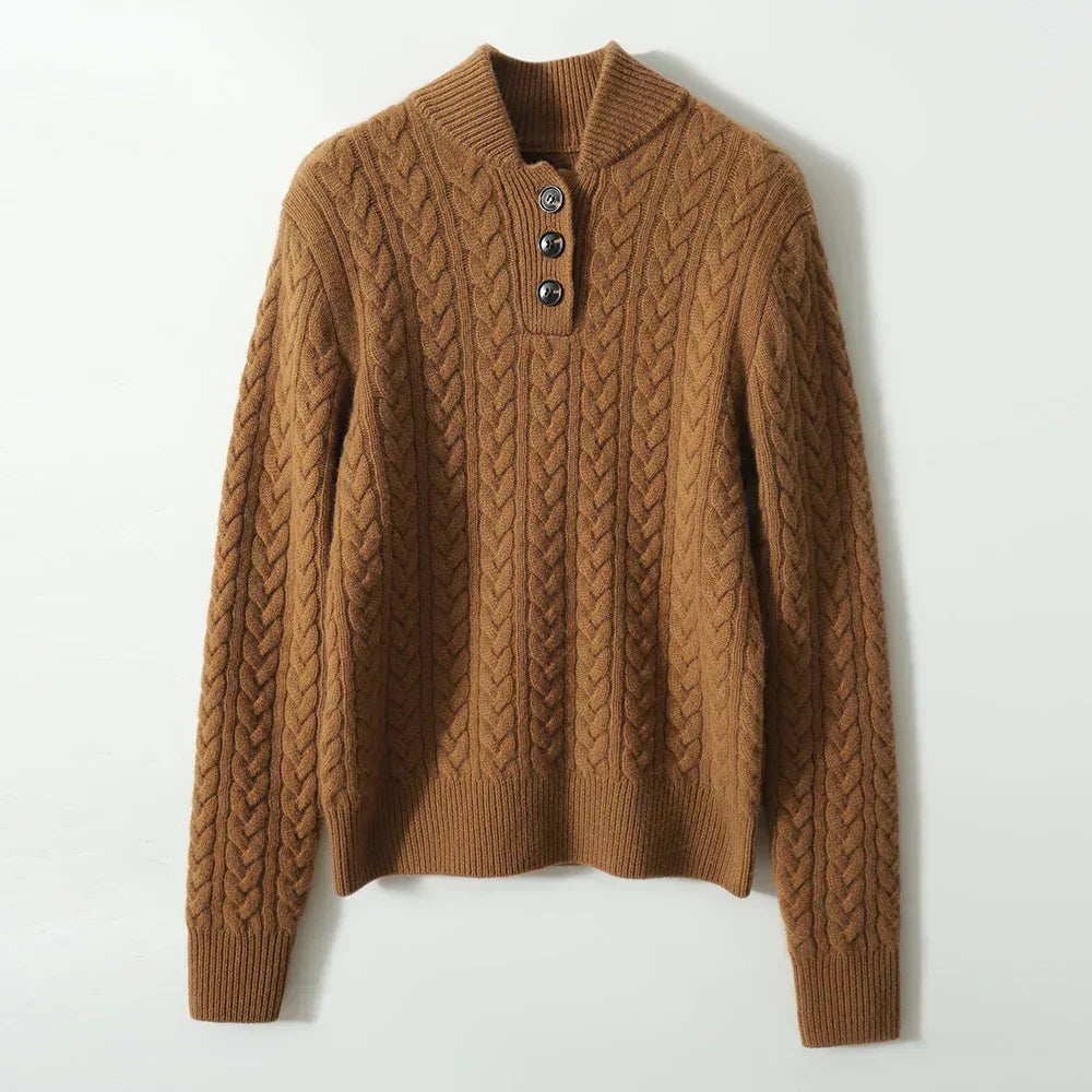 Arden Knop-Up Cashmere Trui