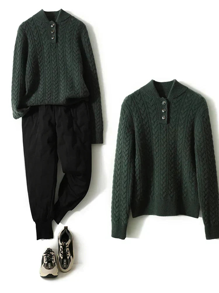 Arden Knop-Up Cashmere Trui