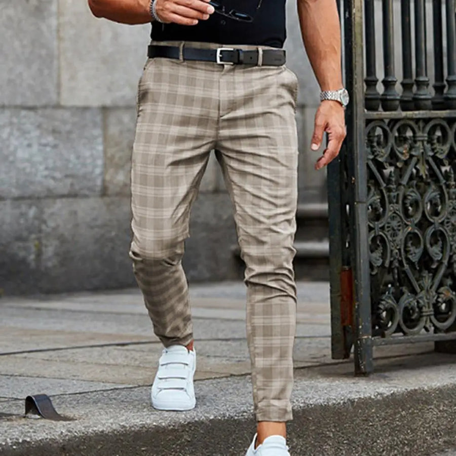 Casual Geruite Broek Voor Mannen