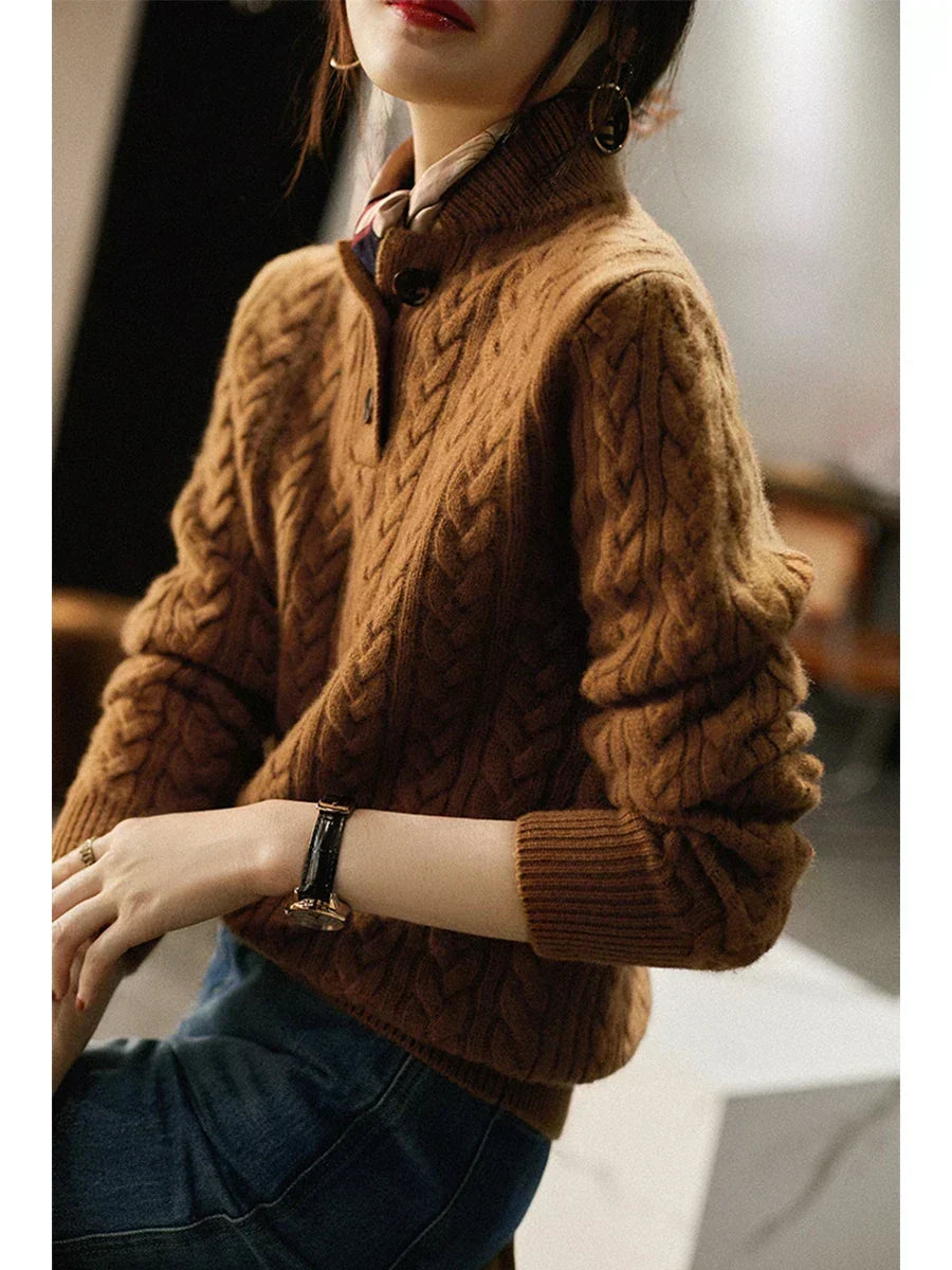 Arden Knop-Up Cashmere Trui
