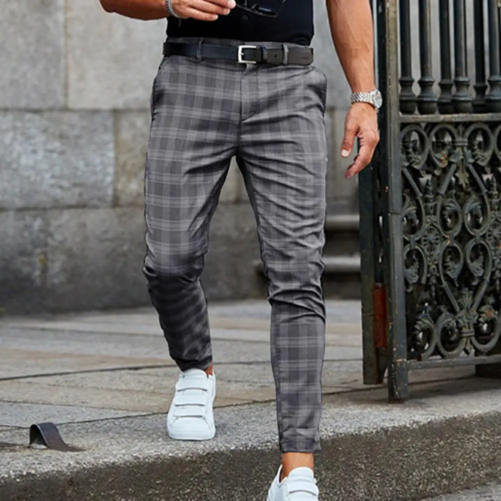 Casual Geruite Broek Voor Mannen