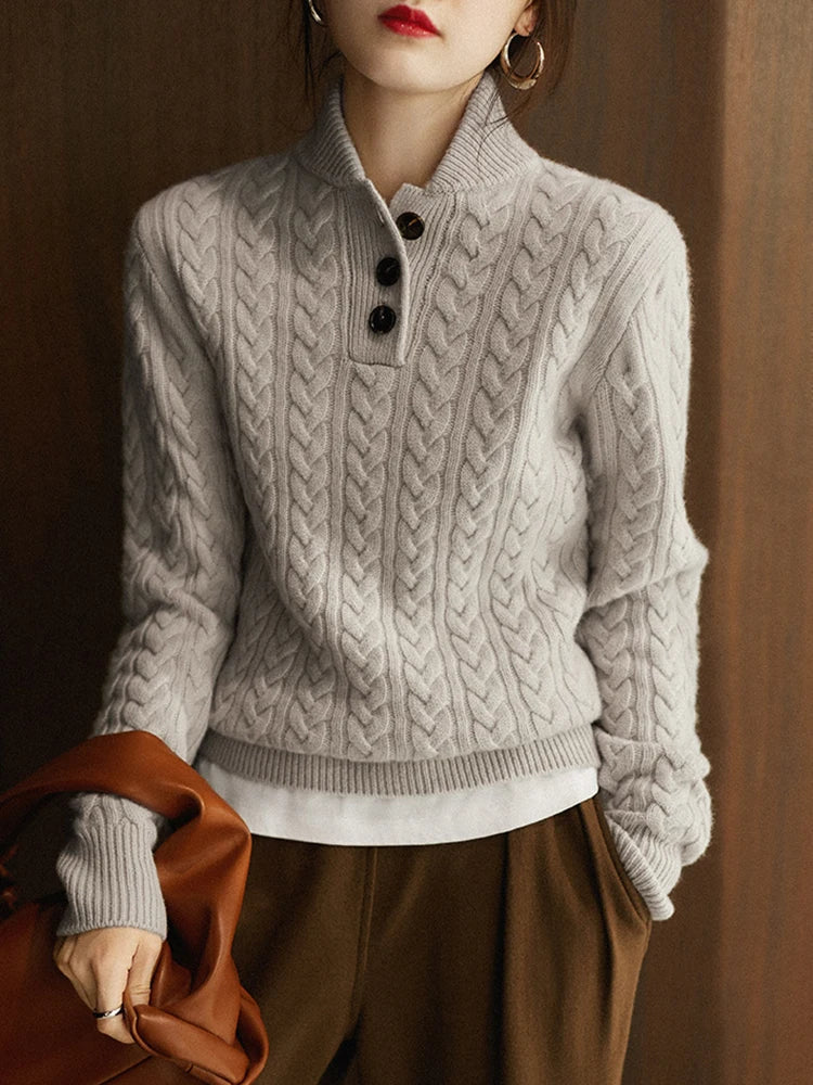 Arden Knop-Up Cashmere Trui