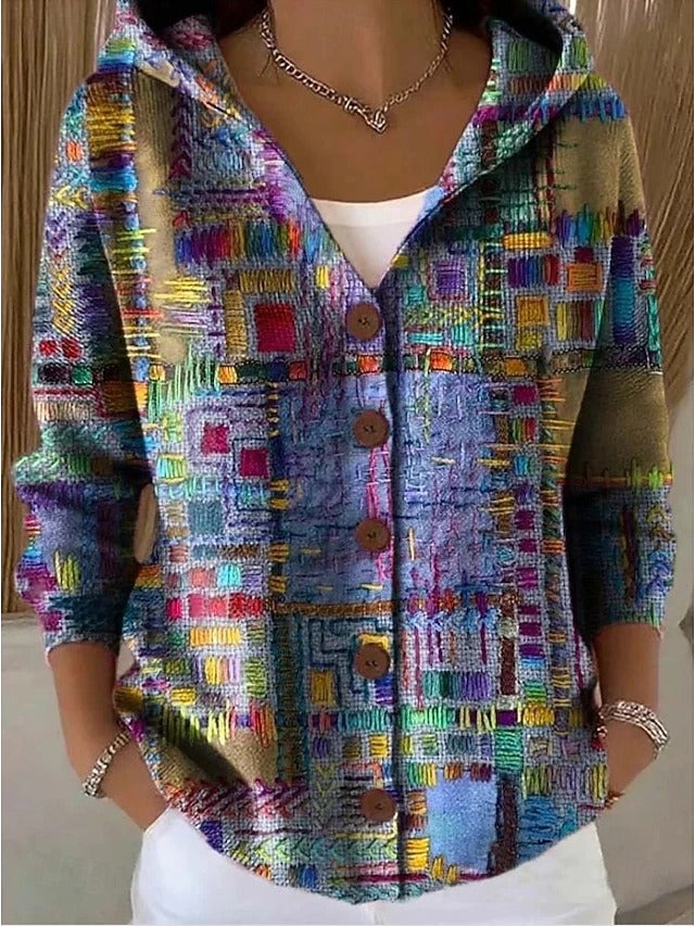 Dames Patchwork Hooded Vest
