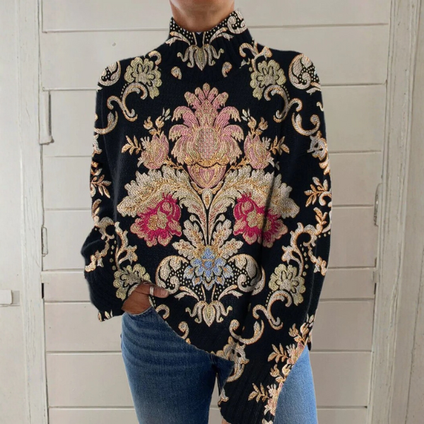 Harper | Vintage Bloemen Turtleneck