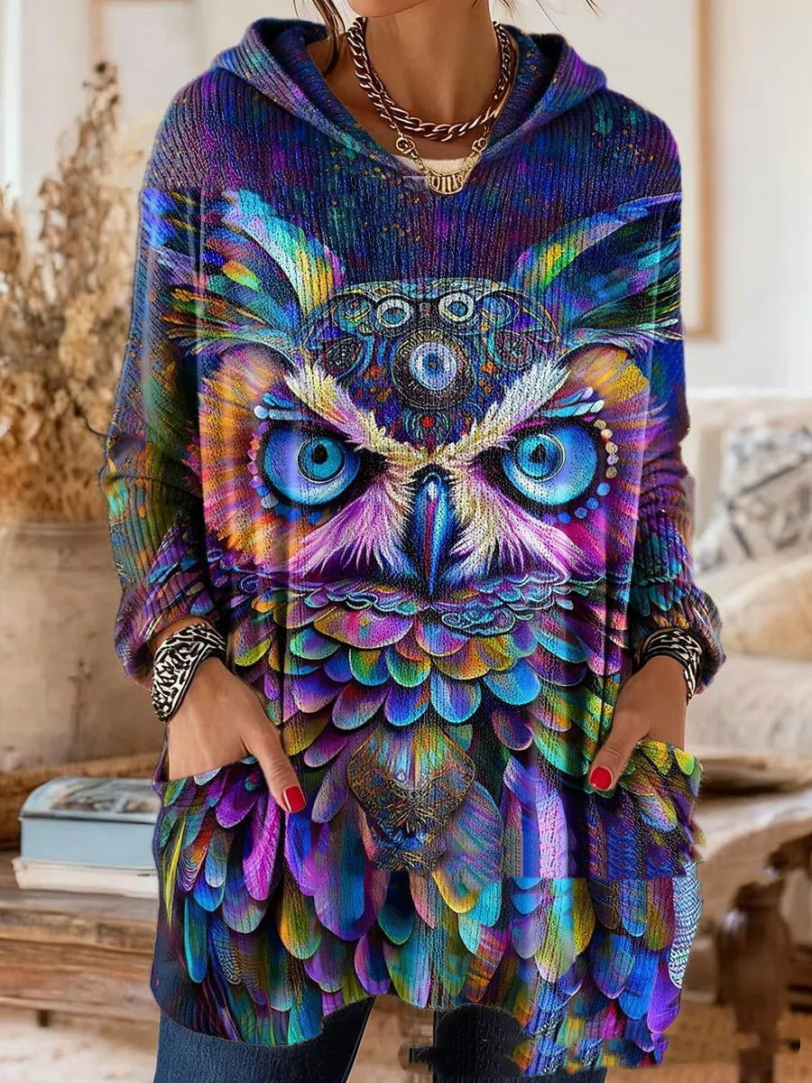 Alice Retro Etnische Print Hoodie Tuniek