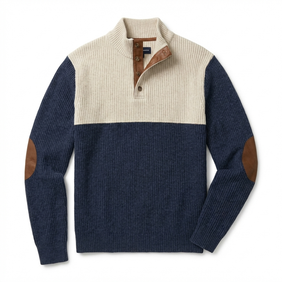 Hoge Kraag Corduroy Retro Pullover