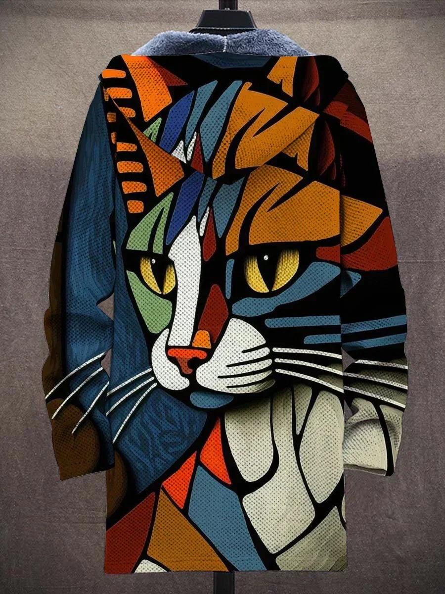 Jesse™ | Gevoerde hoodie-jas met artistieke print