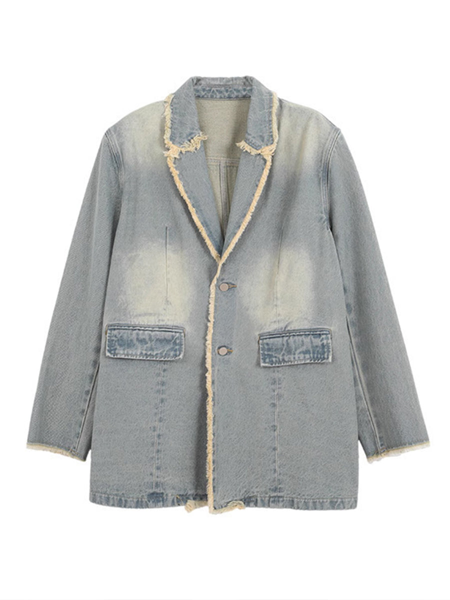 Dionne™ | Vintage-stijl Oversized Blazer met Rauwe Randen