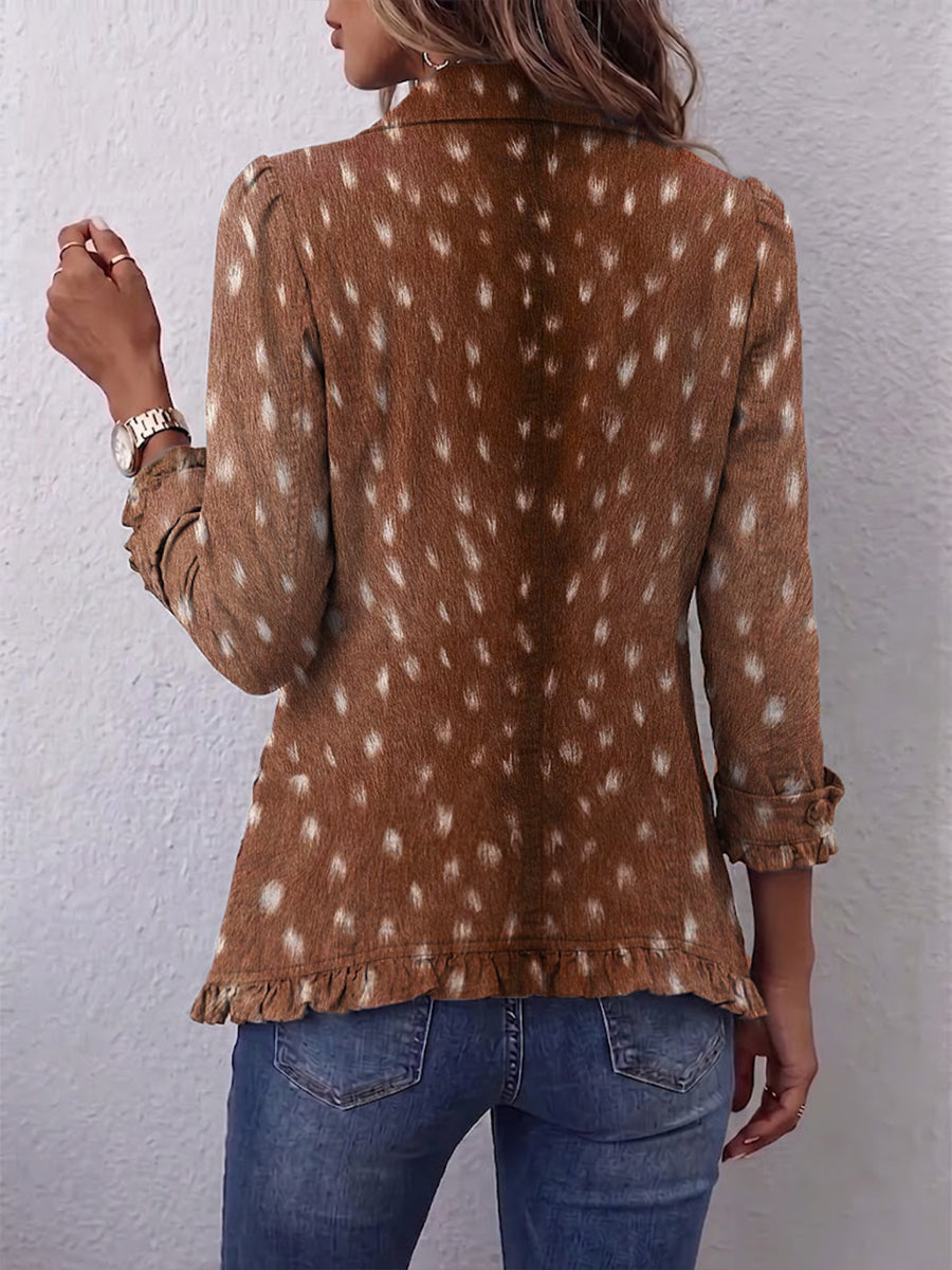 Nolinda™ | Bohemian Dierenprint Ruffled Jacket